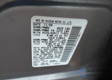 2010 Nissan Rogue Sl from USA, damaged, VIN JN8AS5MVXAW117749